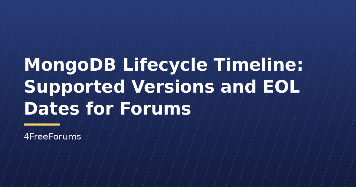 MongoDB Lifecycle Timeline: Supported Versions and EOL Dates for Forums