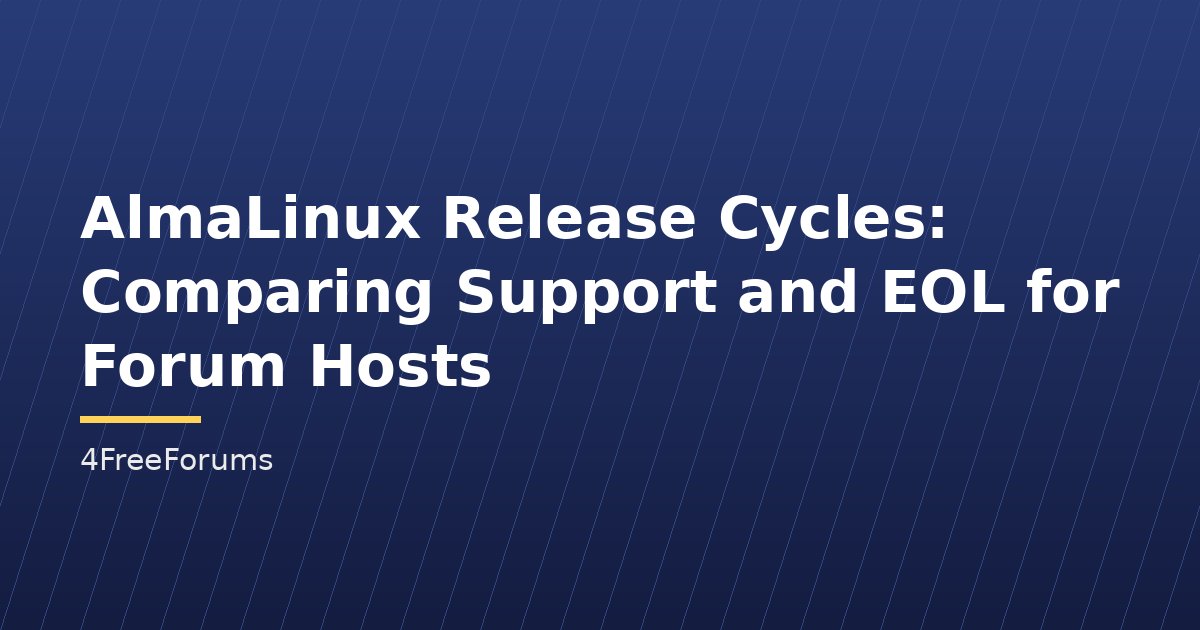 AlmaLinux Release Cycles: Comparing Support and EOL for Forum Hosts