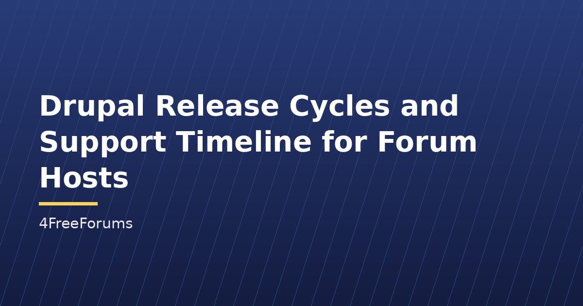 Drupal Release Cycles and Support Timeline for Forum Hosts