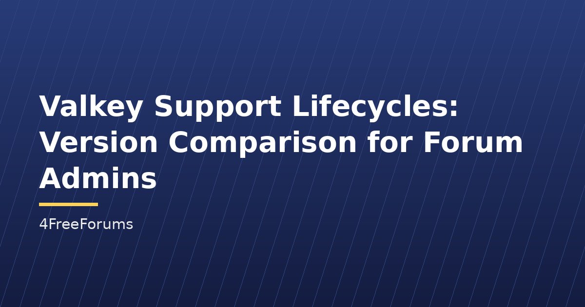 Valkey Support Lifecycles: Version Comparison for Forum Admins