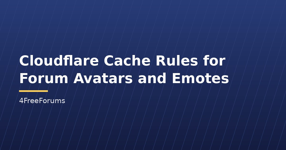 Cloudflare Cache Rules for Forum Avatars and Emotes