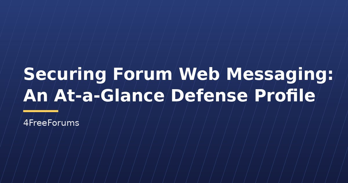 Securing Forum Web Messaging: An At-a-Glance Defense Profile