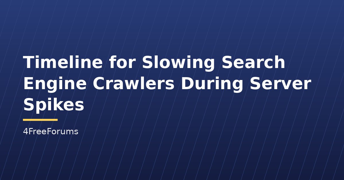Timeline for Slowing Search Engine Crawlers During Server Spikes