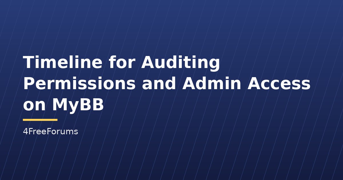 Timeline for Auditing Permissions and Admin Access on MyBB