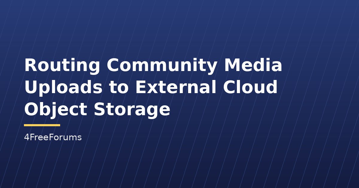 Routing Community Media Uploads to External Cloud Object Storage