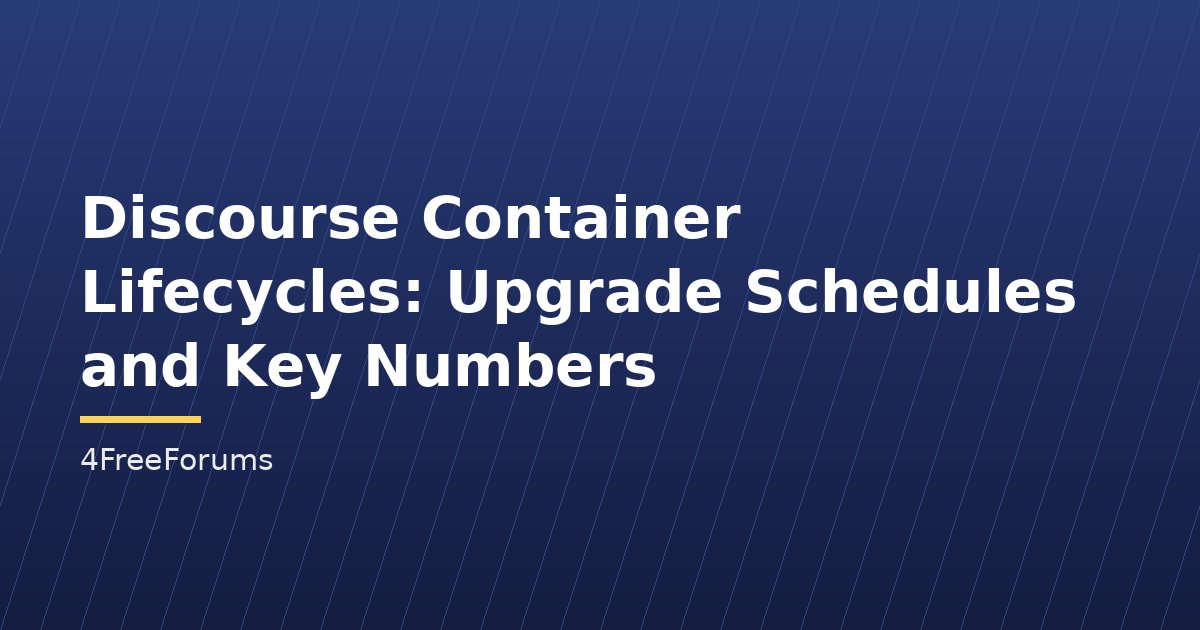 Discourse Container Lifecycles: Upgrade Schedules and Key Numbers