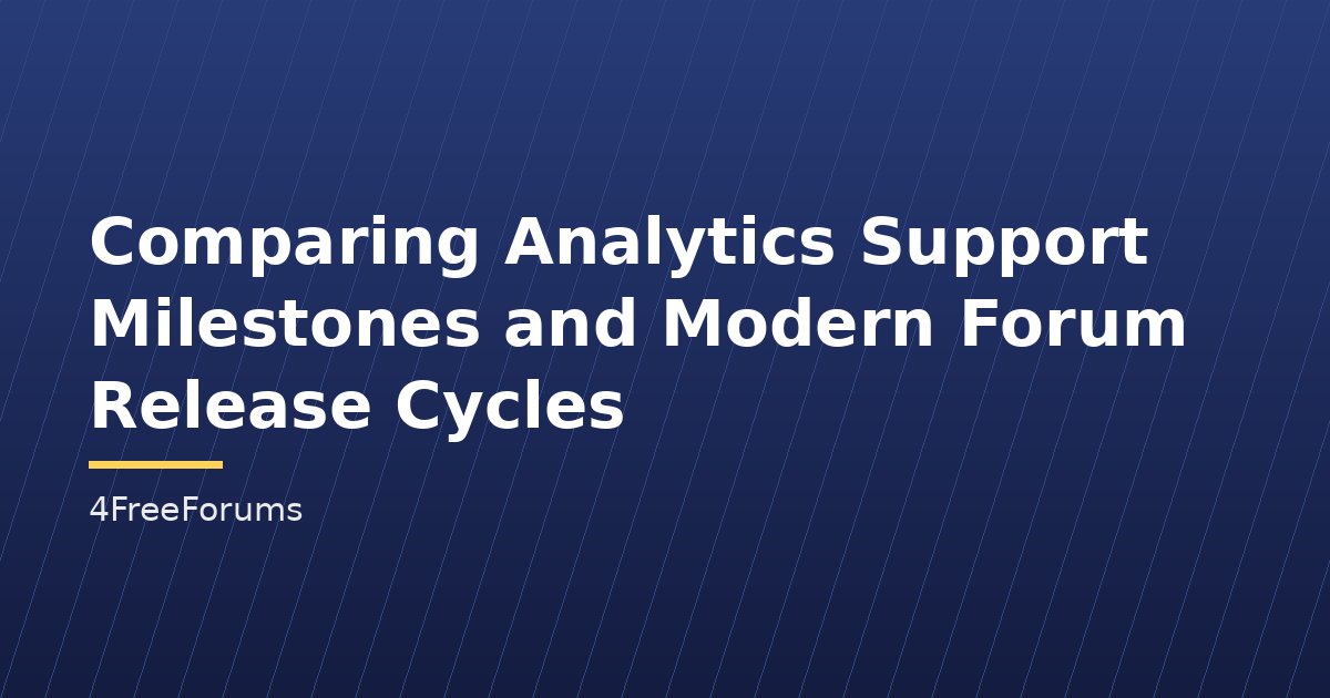 Comparing Analytics Support Milestones and Modern Forum Release Cycles