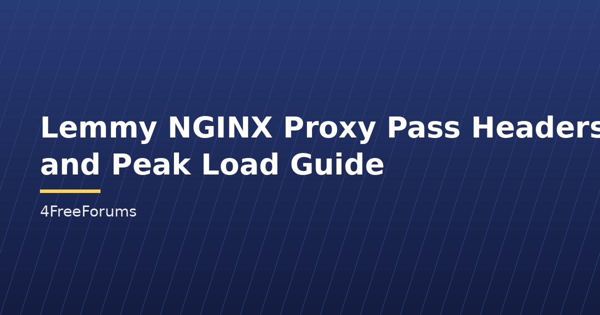 Lemmy NGINX Proxy Pass Headers and Peak Load Guide