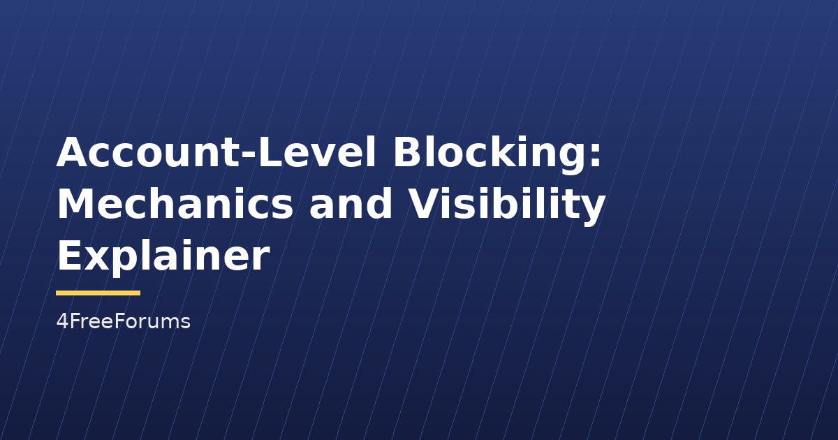 Account-Level Blocking: Mechanics and Visibility Explainer