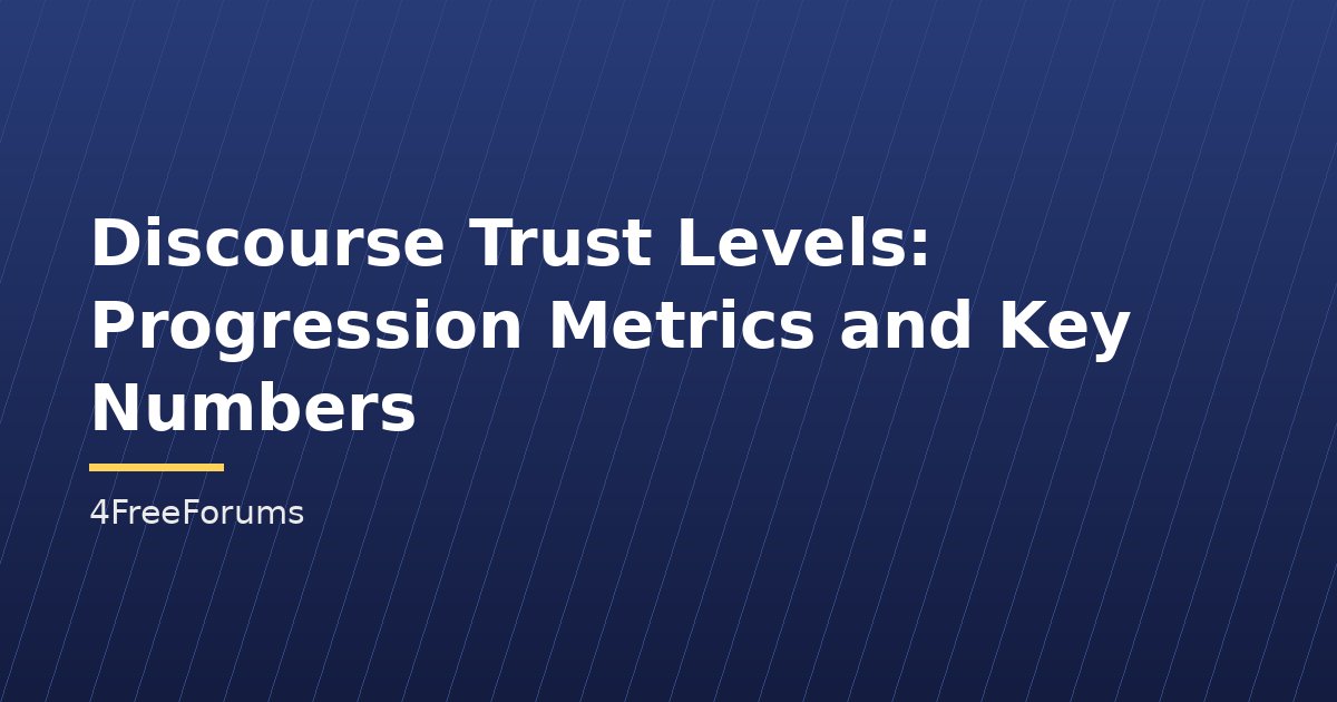 Discourse Trust Levels: Progression Metrics and Key Numbers