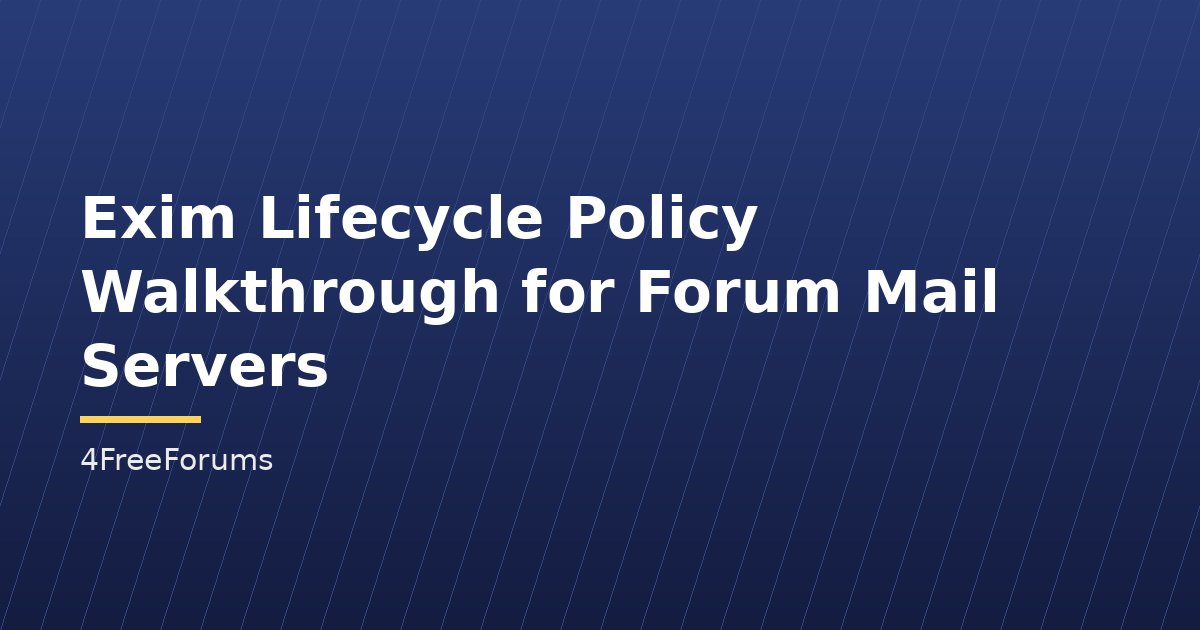 Exim Lifecycle Policy Walkthrough for Forum Mail Servers