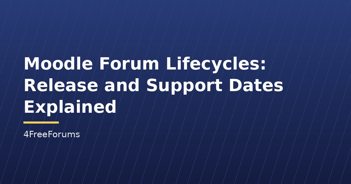 Moodle Forum Lifecycles: Release and Support Dates Explained