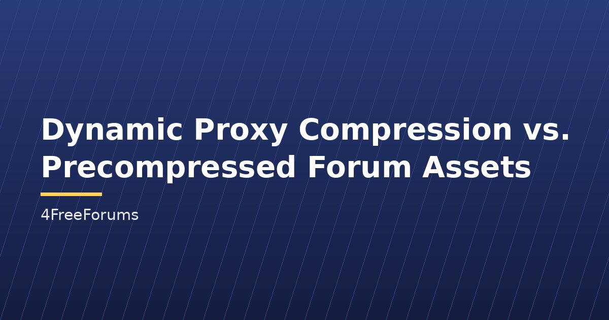 Dynamic Proxy Compression vs. Precompressed Forum Assets