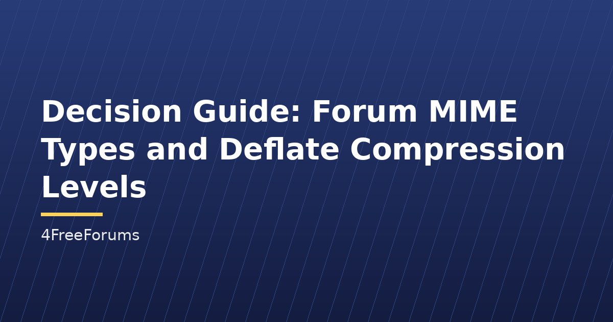 Decision Guide: Forum MIME Types and Deflate Compression Levels