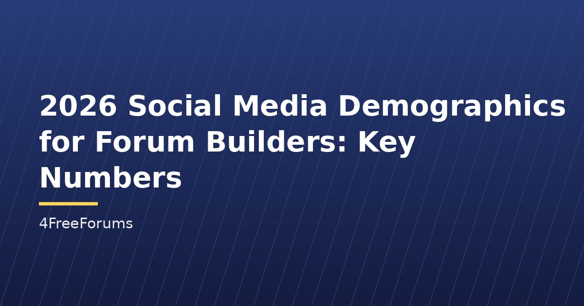 2026 Social Media Demographics for Forum Builders: Key Numbers