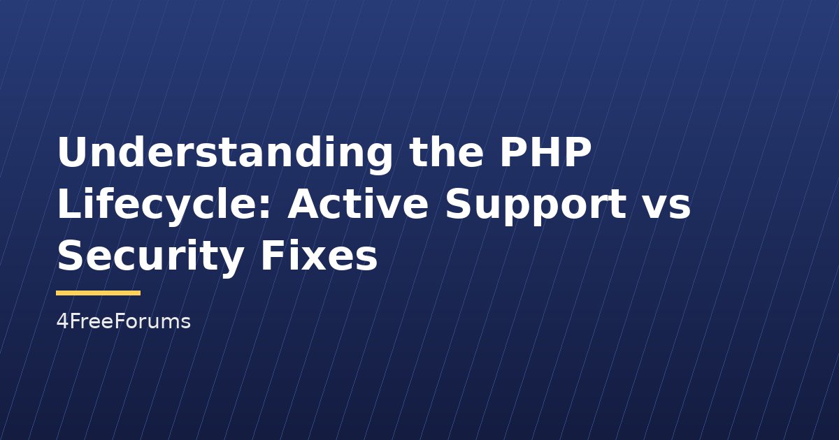 Understanding the PHP Lifecycle: Active Support vs Security Fixes